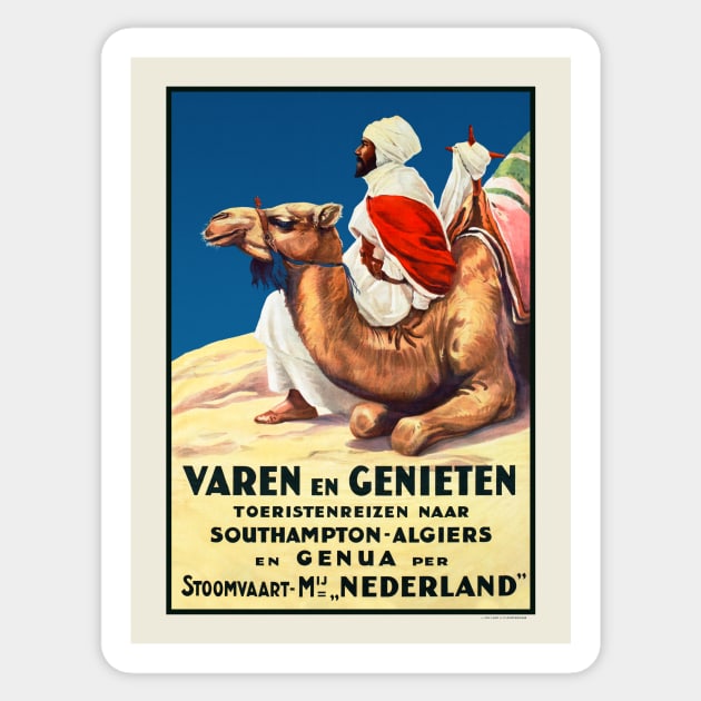 Algeria Netherlands Vintage Travel Poster 1926 Sticker by vintagetreasure